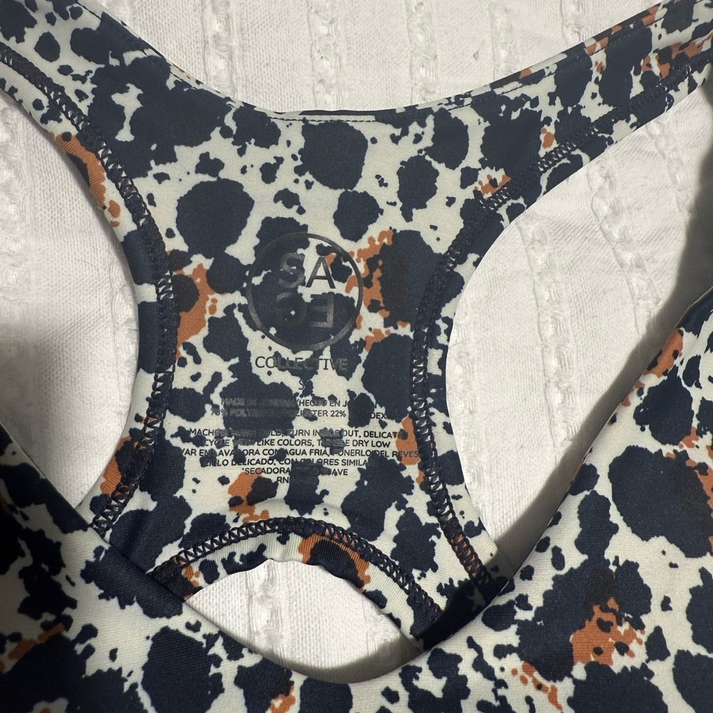 Sage Collective Inkspot Animal Print Racerback Athletic Top - Picture 3 of 4